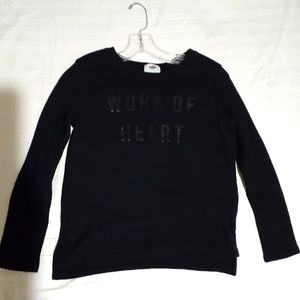 Black " Work of Heart " Old Navy Long Sleeve Long John Shirt